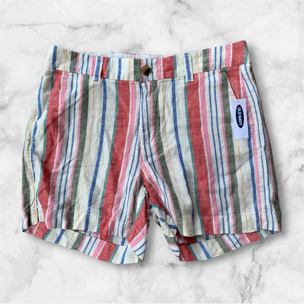 New Old Navy Colorful Striped Shorts Linen Size 4